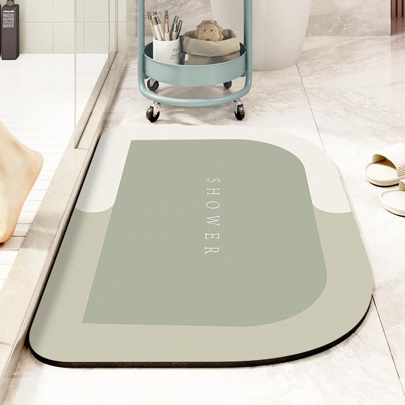 Absorbent Mat Toilet Door Non-slip Mat Quick Drying Soft Diatom Mud Toilet Bathroom Floor Mat Oval