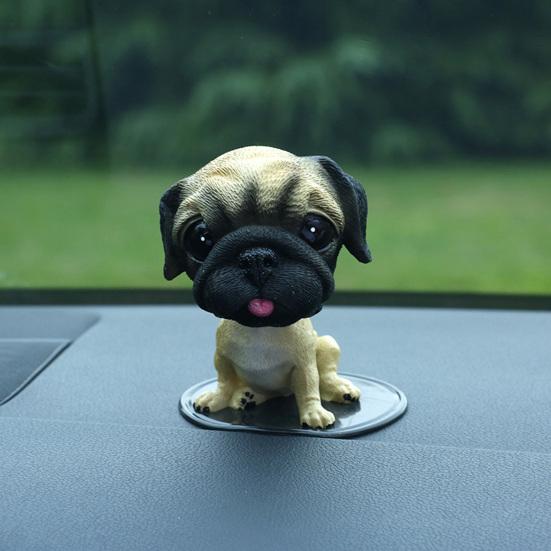 Shake Head Dog Car Dashboard Decoration Funny Nodding Dog Ornament Resin Auto Interior
