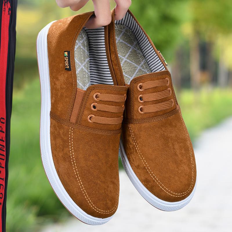 Spring New Men's Canvas Shoes Board Shoes Soft Sole Soft Surface Soft Comfortable Non-slip Wear-resistant Fashion Atmosphere One Pedal