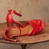 New European and American Style High Heel Thick Heel Buckle Roman Sandals Large Size Sandals