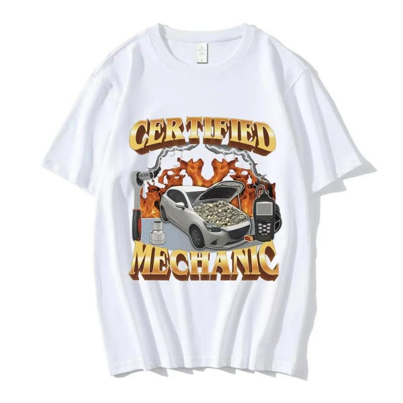 

Fashion Certified Mechanic Emoji Graphic Tshirt Unisex Women Hip Hop Tshirt Cotton Casual Short Sleeve Oversized Tshirt Tops M