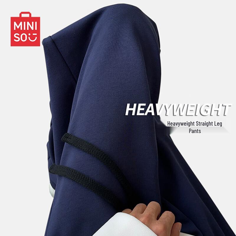 

MINISO Men s Heavyweight Loose Straight-Leg Casual Pants L