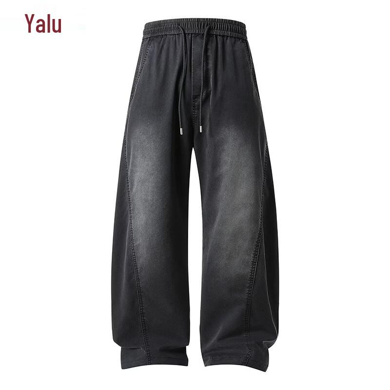 Yalu Men s Summer Tencel Loose Straight-Leg Jeans 4XL