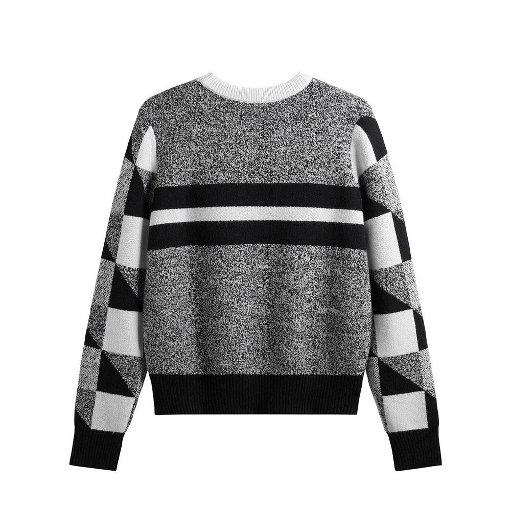 Осень-зима вязаный свитер в стиле Харадзюку Ретро Винтаж уличная одежда пуловер серые — фото 7