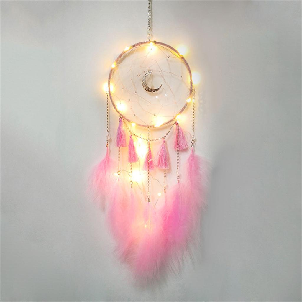 Popular Fairy Moon Dream Catcher Pendant Wind Chime Feather Ornaments Living Room Yard