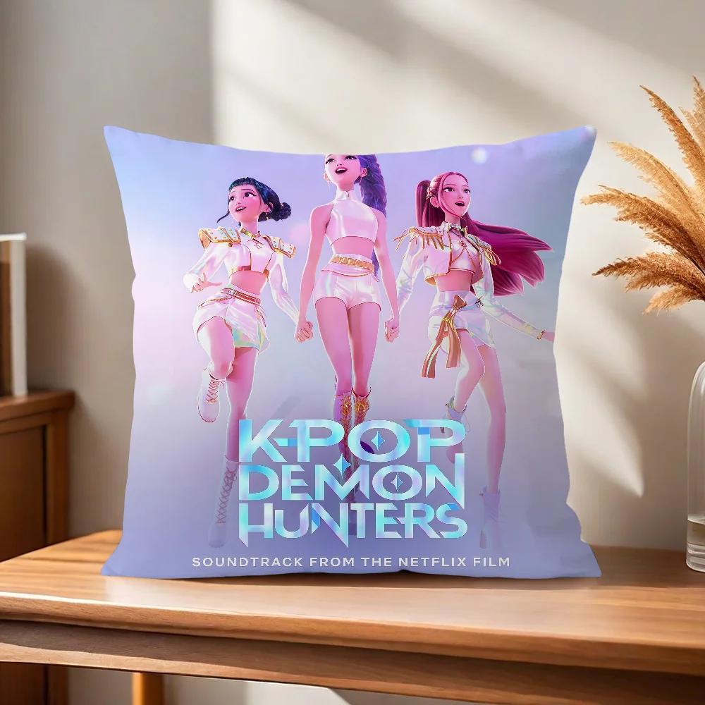 Sale Cushion Demon KPop Hunters Sofa Pillow Cover Home Decor for Living Room Office Car Aesthetic Coffee Shop Decor Gift
