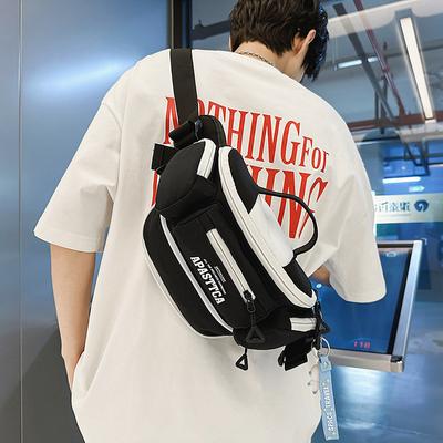 Tooling Locomotive Trendy Cool Men's Breast Bag Fashionable Harajuku Large Capacity Riding Shoulder Messenger Fanny Pack