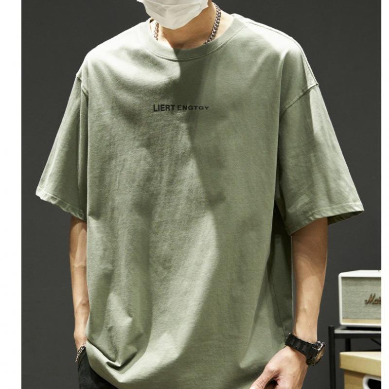Cotton Fashion Brand Half Sleeved Short Sleeved T-shirt for Men Men's Fashion Versatile Shirt
