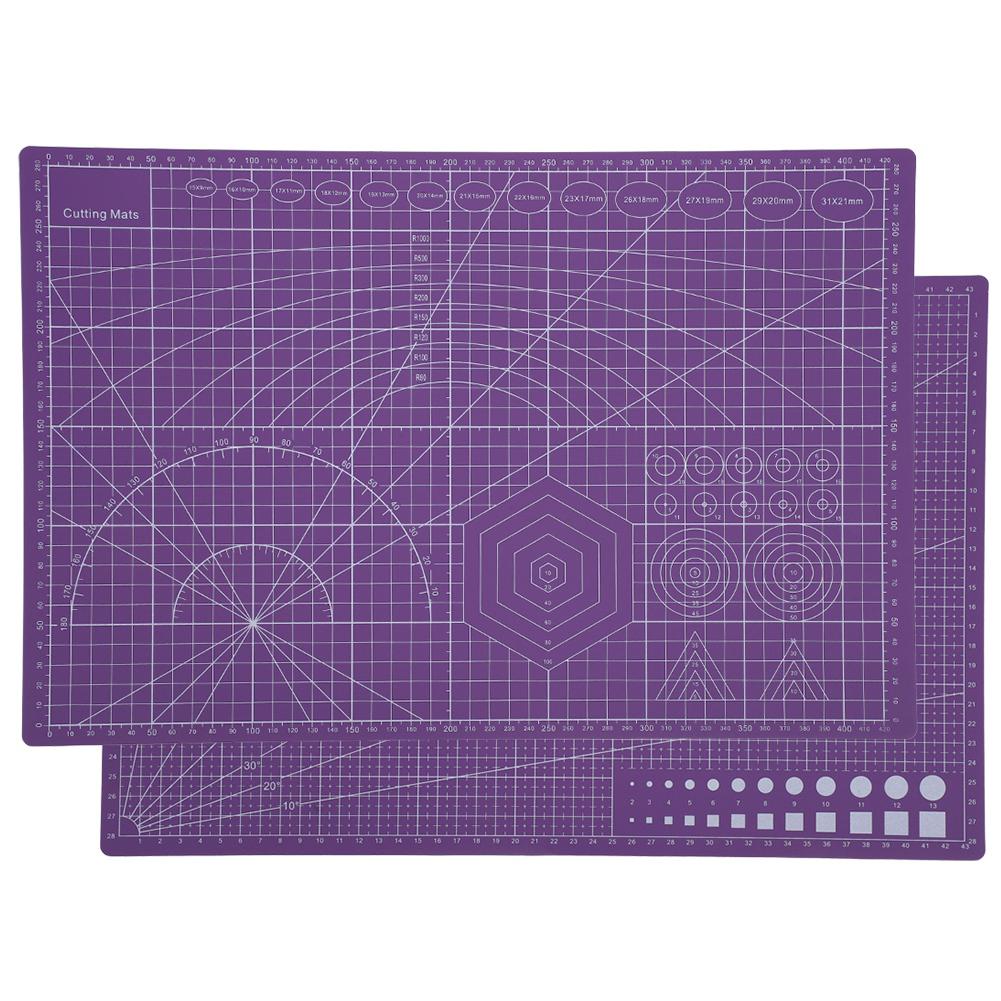 2Pcs Cutting Mat Board Manual Model Rubber Stamp Engraving Art SelfHealing Craft Film A3