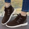 Large size autumn and winter new cotton shoes comfortable flat heel soft sole high top velvet thickened warm casual cotton boots