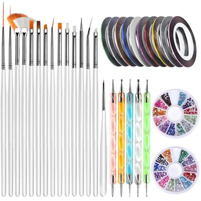 Cross Border Nail Tool Set+DIY Paint Brush Gold Foil Decorative Nail 12 Grid Nail Jewelry Color Foil Paper