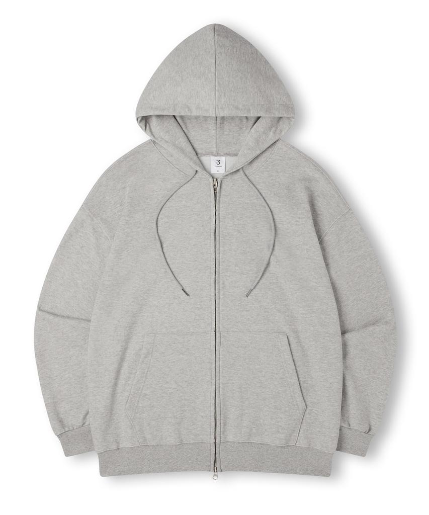 Topboy [Non-Fleece Or Fleece] Essential Overfit Two-Way Zip-Up Hoodie Melange