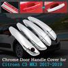 Chrome Car Door Handle Cover for Citroen C3 MK3 2017~ Luxurious Car Covering Trim Set Exterior Accessories Car Stickers 2018