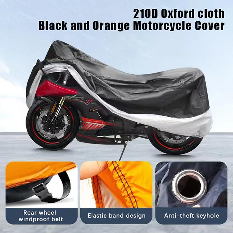 Universal Cod Waterproof Motorcycle Cover 4 Layers Thickened Rainproof Sunproof With Lock Holes Outdoor Protection Motor Cover