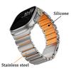 Magnetic Stainless Steel Band for Apple Watch Ultra 3 2 49mm Rubber Men Strap for Iwatch Series 11 10 46mm 9 8 7 6 Se 44mm 45mm