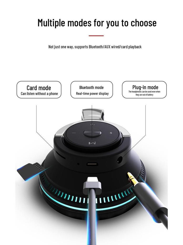 Luminous H2 Wireless Bluetooth Over-Ear Headphones with Heavy Bass