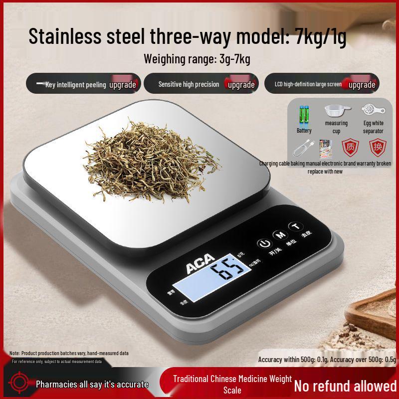 Vysoce přesná elektronická váha pro kuchyň, pečení a lékárnu - Ideální pro vážení čínských léčivých materiálů