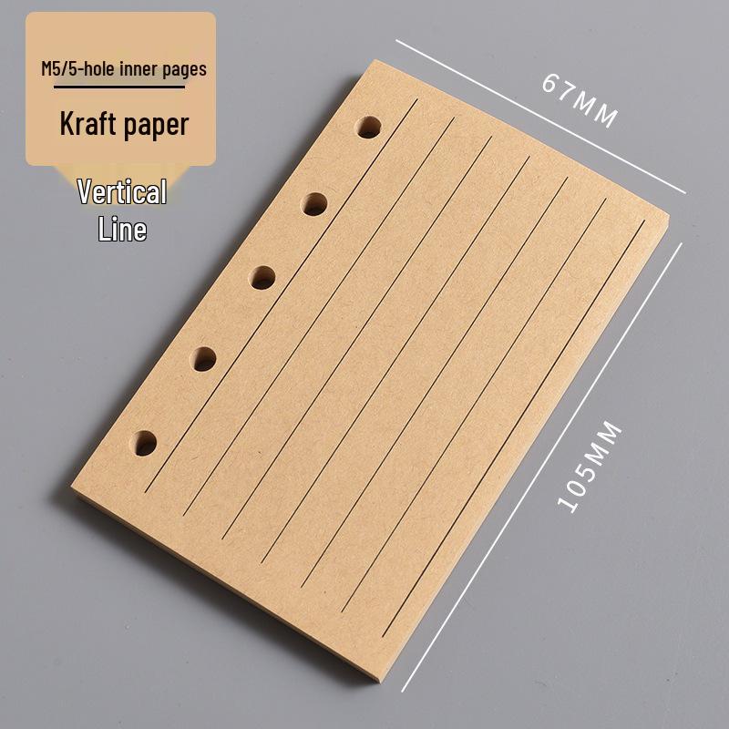 In-Stock A8 M5 Planner Refillable Loose-Leaf Inner Pages: Grid, Blank, Vertical Line, Weekly Plan, One Page Per Day, Punch-In Style.
