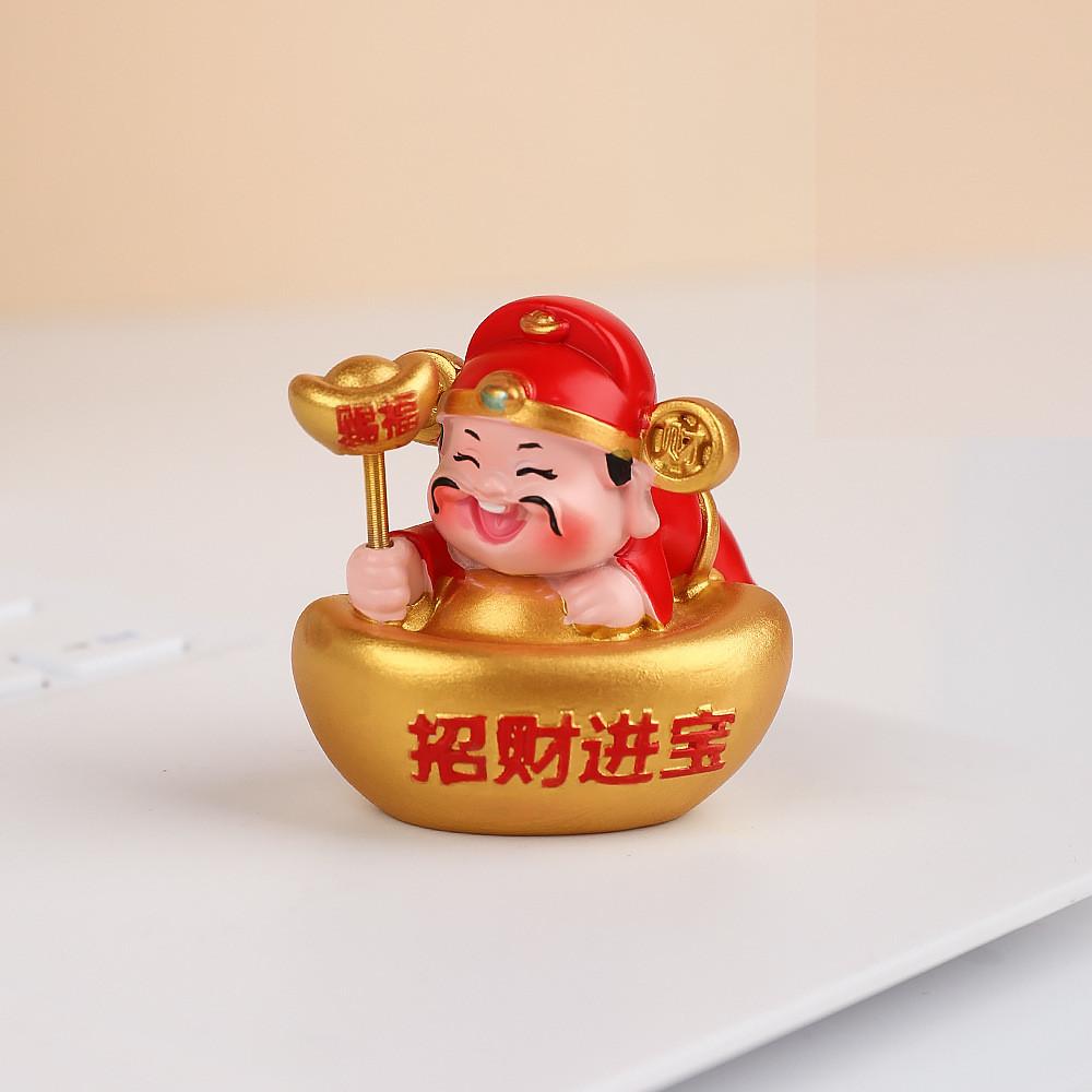 

Lucky God Of Wealth Resin Figurine For Home Office Celebration Gift Blessing