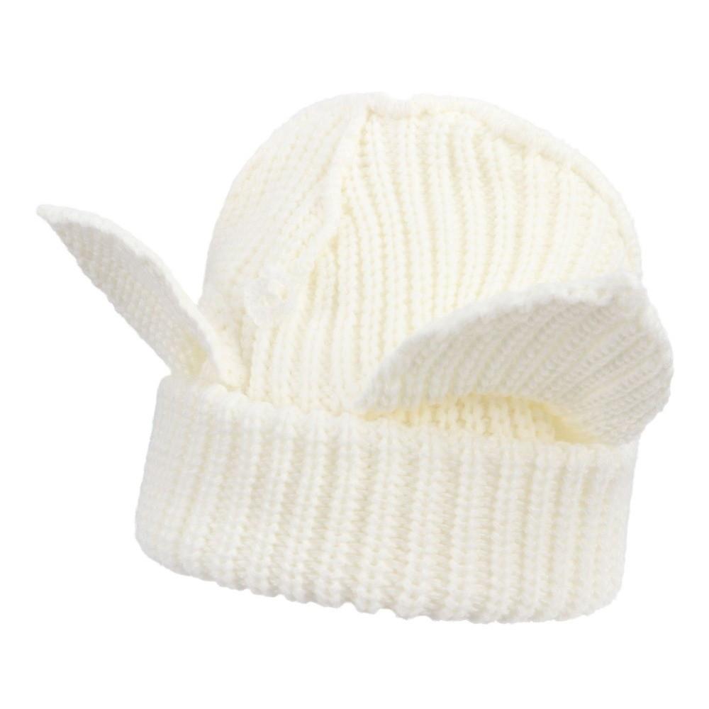 Stretchable Knit Cat Ear Beanie Yarn Striped Beanie Gifts Knitted Beanie Hat  Women and Men