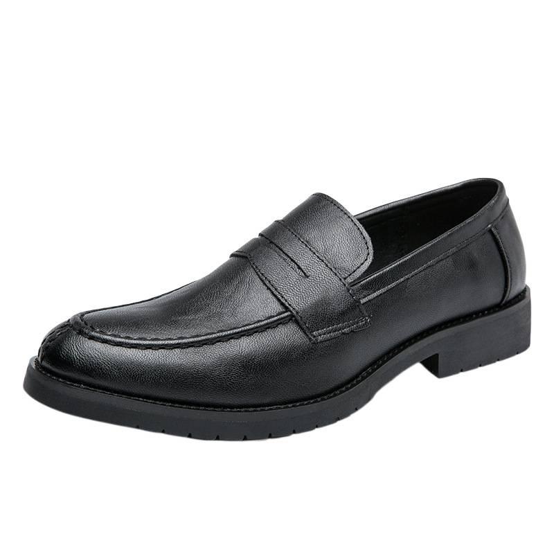 Men's leather shoes men's autumn new retro British foot set round head breathable lazy casual