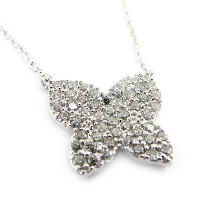[J5242] - White 'Butterfly Sublime' Silver Necklace