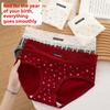 Female Spring and Autumn Year Red Sexy Lace Floral Pure Cotton 10A Antibacterial No Trace Briefs