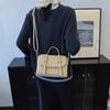 Hand shoulder bag 2025 new trendy women's bag retro solid color messenger bag versatile women's bag casual small square bag