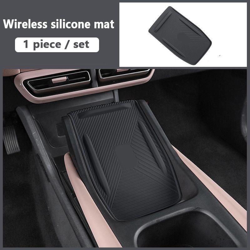 For BYD Seagull Dolphin Surf Mini Atto 1 2024 2025 2026 Wireless Charging Silicone Pad Storage Box Cup Holder Car Accessories