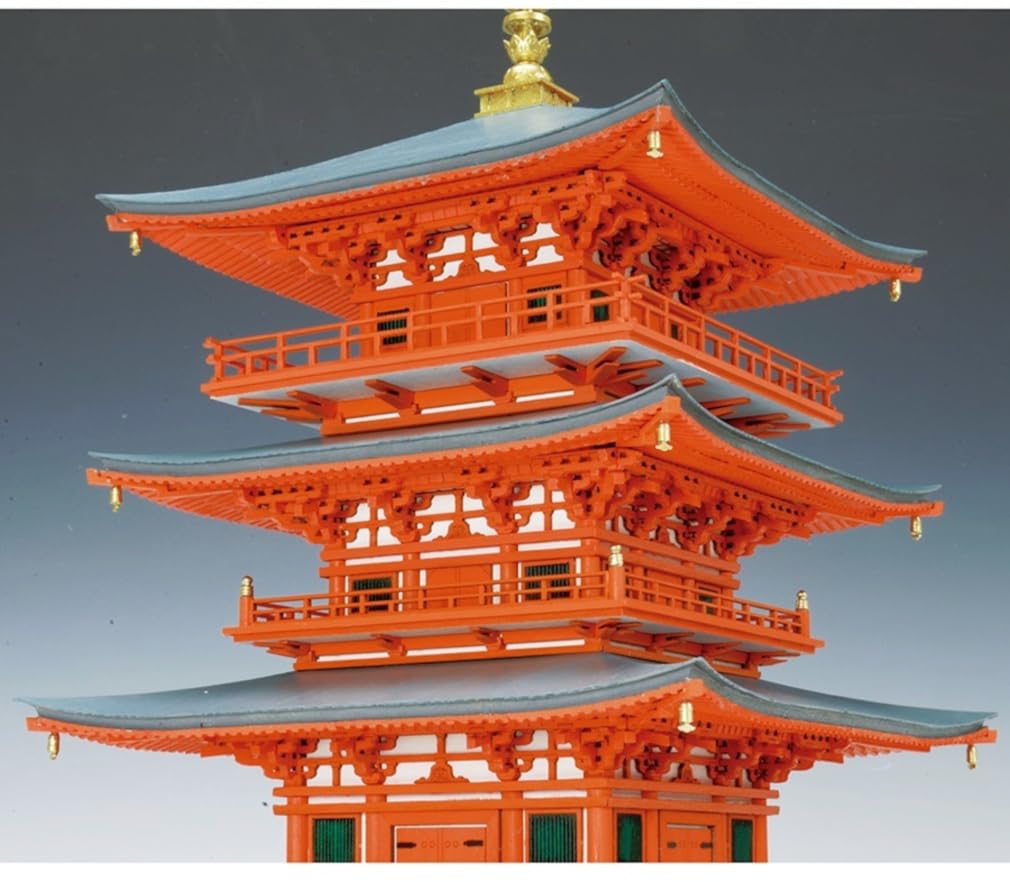 Woody Joe 1/75 Seiganto-ji Temple Three-Story Pagoda Wooden Model Assembly Kit (Building)