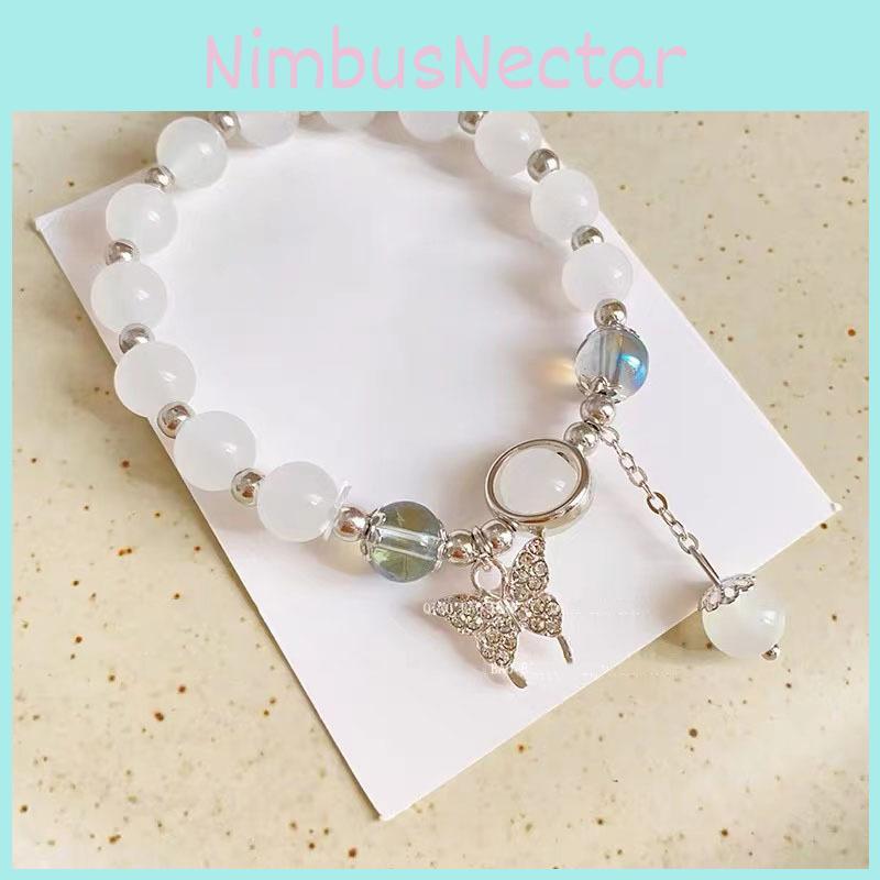 Trendy Charm Butterfly Bracelet Refreshing Moonstone Alloy 2024 Summer Accessory Womens
