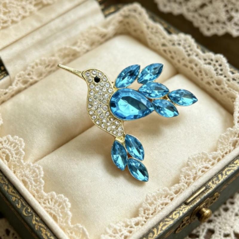 New Shiny Rhinestone Crystal Parrot Bird Brooch Vintage Animal Badge Lapel Pin Suit Coat Dress Party Jewelry Accessories Gifts