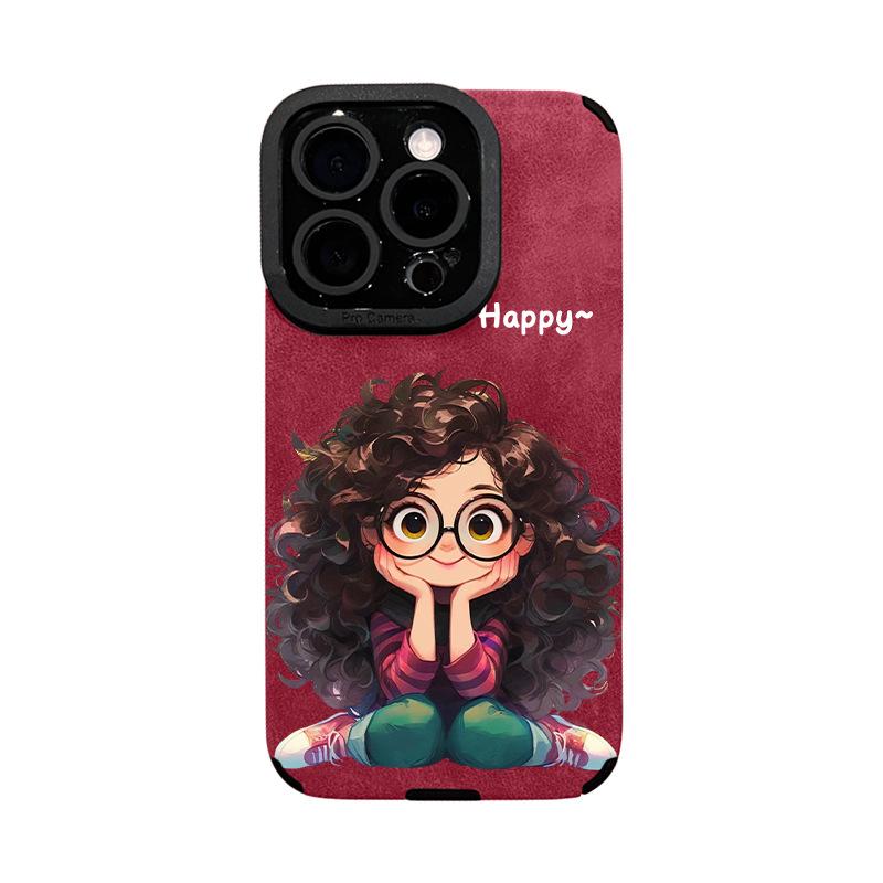 

Милый браслет для девочки с кудрявыми волосами, подходит для Apple 16 Новый год Чехол для мобильного телефона 15 Мех 14 Отверстие для семени Противоударный 13 Силикон Redmi K30S