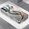 Soyut Sanat Gümüş Kaplama Cam Telefon Kılıfı Samsung GalaxyS26 S25 S24 S22 S21 S20FE/Ultra/Plus için Uygun Düşmeye Karşı Arka Kapak