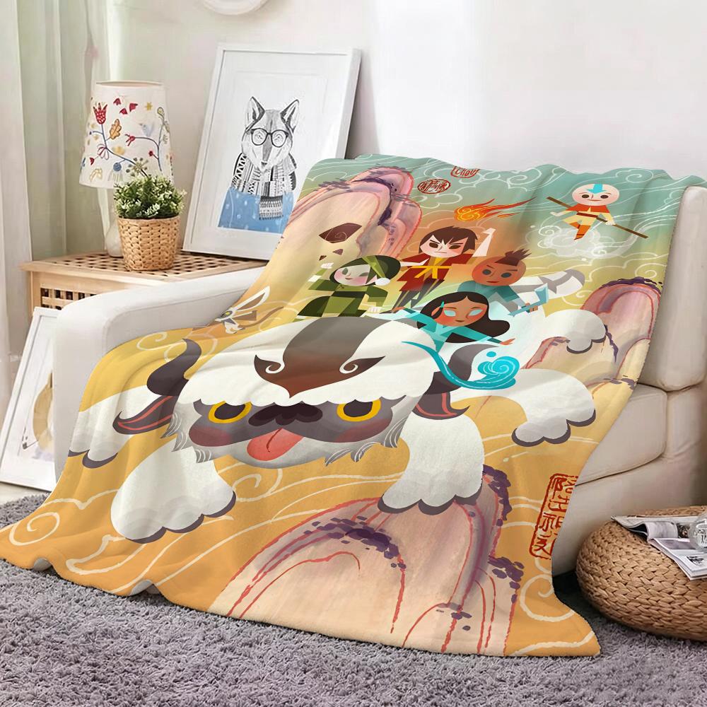 Anime A-Avatar T-The L-Last A-Airbender Throw Soft Warm Flannel Throw Blanket, Multi-use for Sofa Bed Office Nap