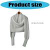 Womens Crossed Back Knitted Cover Up Scarf with Sleeves Sweater Shawl Wrap Shrug Layering Solution For Chilly Environment