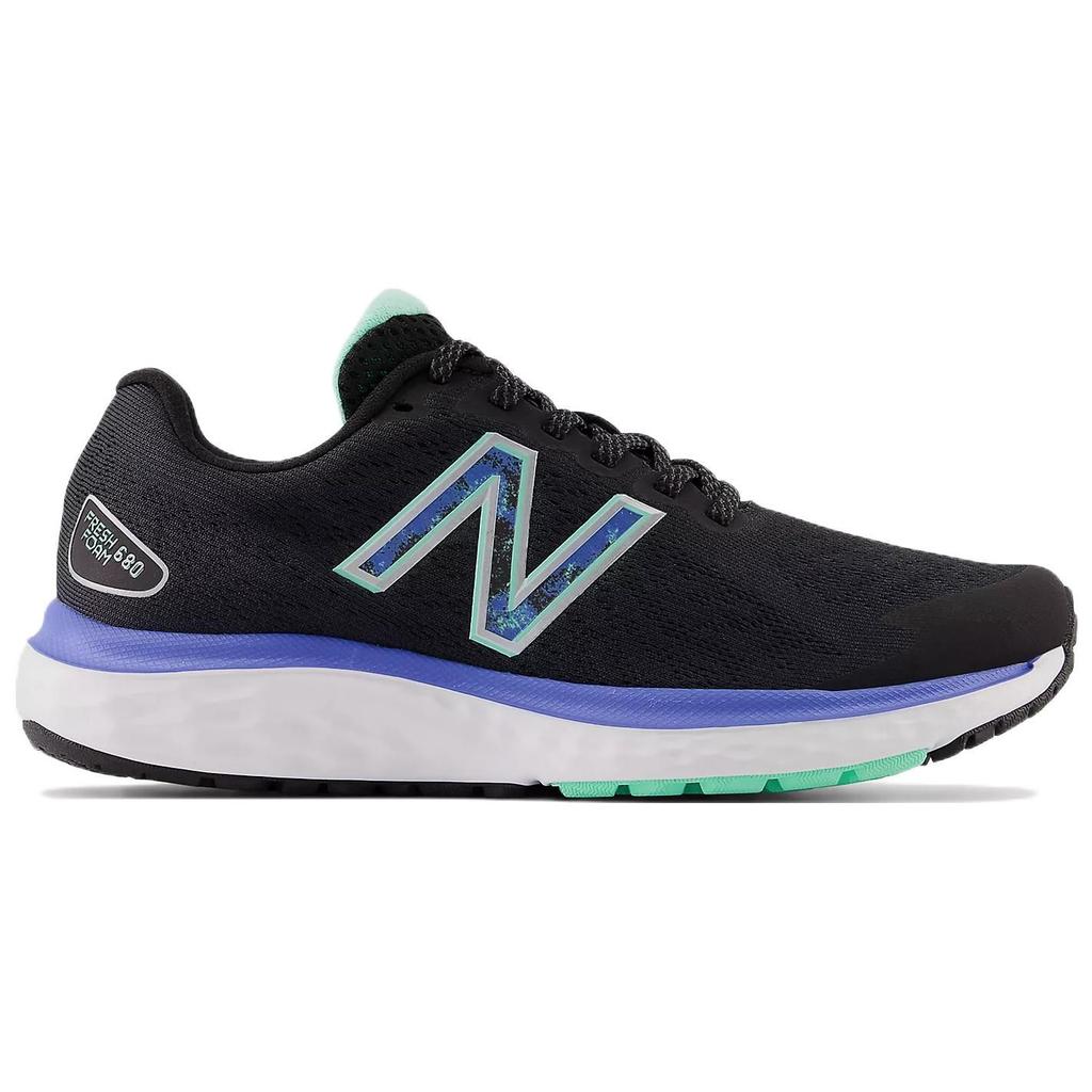 New Balance Fresh Foam 680v7 Retro Fabric Leather Low Top Running Shoes Women sneaker Black Blue W680BR7