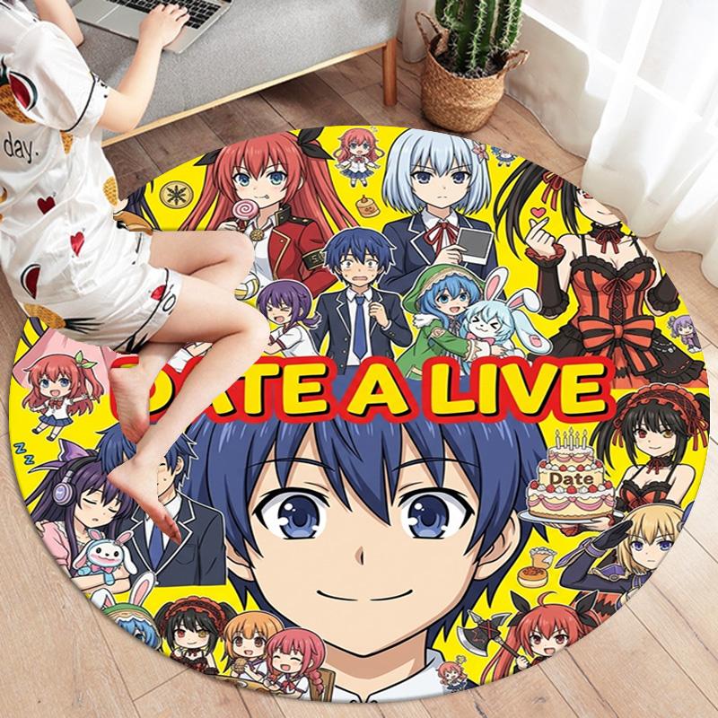 Date Live Round Area Rug Carpet Rug For Living Room Bedroom Sofa Playroom Decor Nonslip Floor Mat