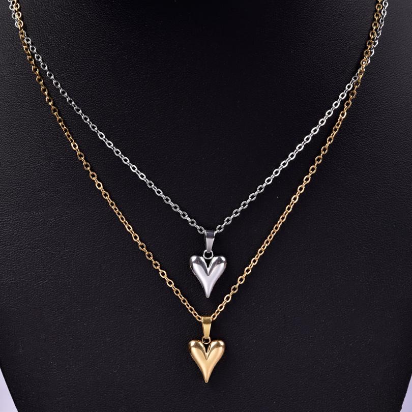 100% Stainless Steel Heart Jewelry Set For Women Accessories Cute Girl Supplies Love Earrings/Rings/Necklace Fashion Party Gift
