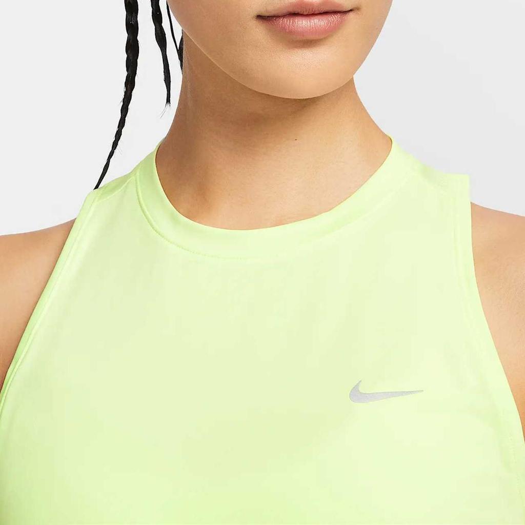 Nike Dri-Fit Comfortable Skin-Friendly Soft Versatile Solid Color Tank Top Women Tops Yellow HQ0621701