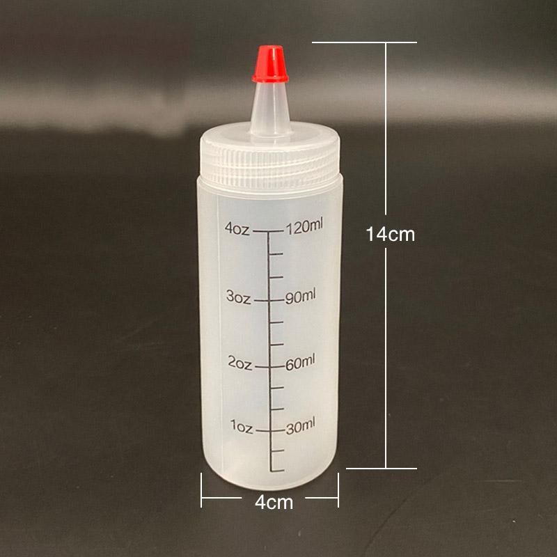 120/250/450ml Plastic Needle-nosed Scale Squeeze Bottle Squeezable Bottle With Leak-proof For Kitchen Salad Sauce Squeeze Bottle