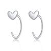 1Pair Butterfly Heart Star Round Shape Ear Clip Silver Color  Hoop Earrings For Women Girls Opening Hoops Earring Jewelry