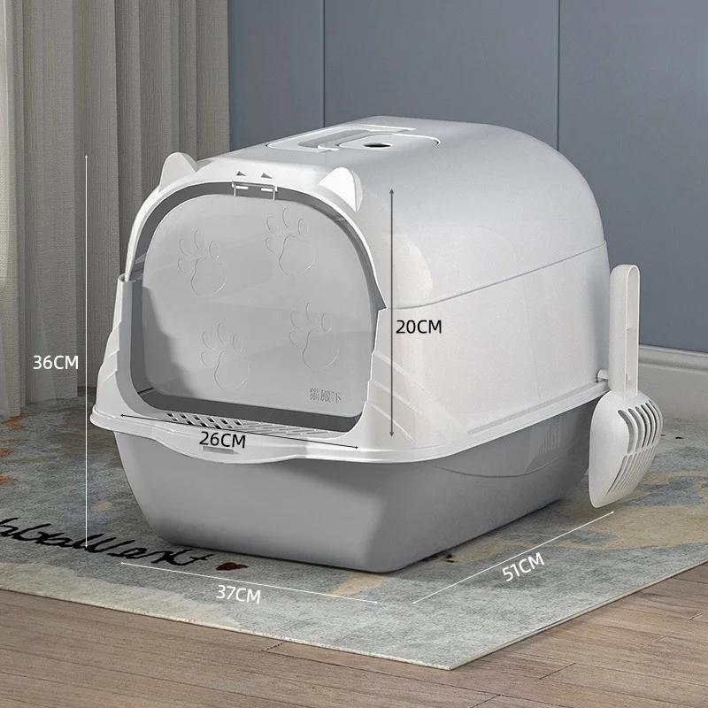 

Полностью закрытый кошачий туалет, большой кошачий туалет, съемный лоток, собачий туалет с защитой от брызг, лотки для домашних животных с лопаткой для мусора