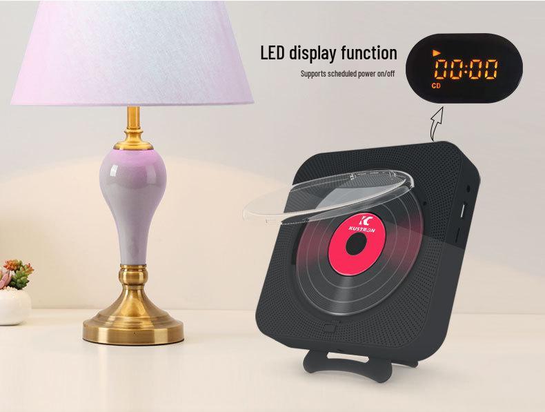 Wall-Mounted Bluetooth CD Speaker & Music Player with Cover - Early Education Learning Repeater & Radio MP3 Player