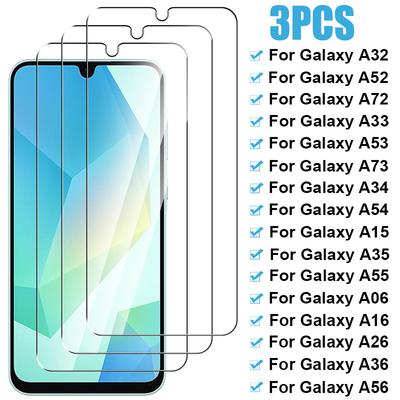 3 Pièces Verre Trempé pour Samsung Galaxy A16 A06 A26 A36 A56 Protection d'Écran A32 A52 A33 A53 A73 A14 A34 A54 A15 A35 A55 5G Verre
