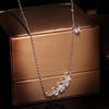 Delicate Female Clavicle Chain 925 Sterling copper Feather Leaf Micro Pave Dazzling AAA Zircon Pendant Necklace for Women