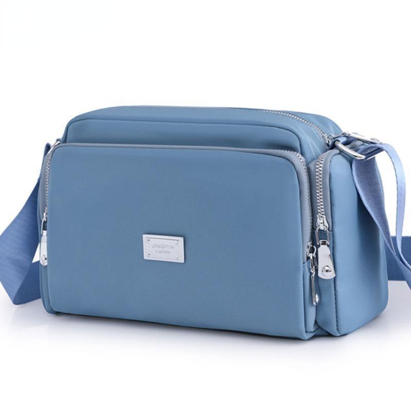 Dámská taška Vodotěsné Nylonové kabelky Pure Color Móda Multifunkční Velkokapacitní Crossbody Tote Bag Casual Messenger Mum Bag