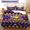 Minnesota Vikings Ugly Sweater Design Bed Bedding Set 1 Duvet Cover + 2 Pillowcases Soft Breathable Household Bed Linens