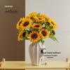 Sunflower Silk Flower Arrangement: Artificial Dried Flowers for Living Room, Dining Table, and Photo Props
