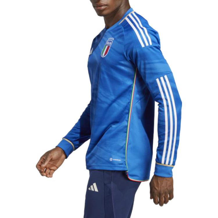 adidas Italy 2023 Home Long Sleeve Jersey Blue Men Streetwear HS9893